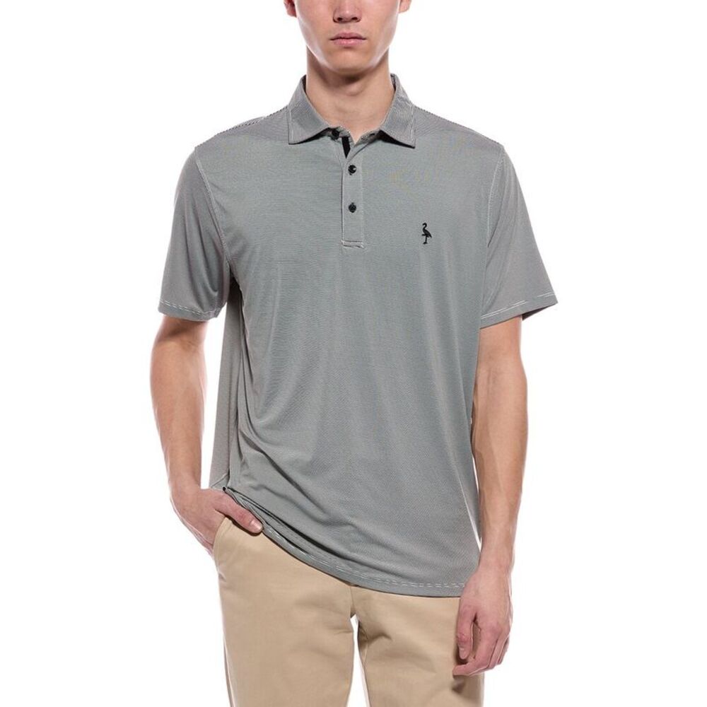 Tailorbyrd Mens  Mini Stripe Performance Polo Shirt, Black